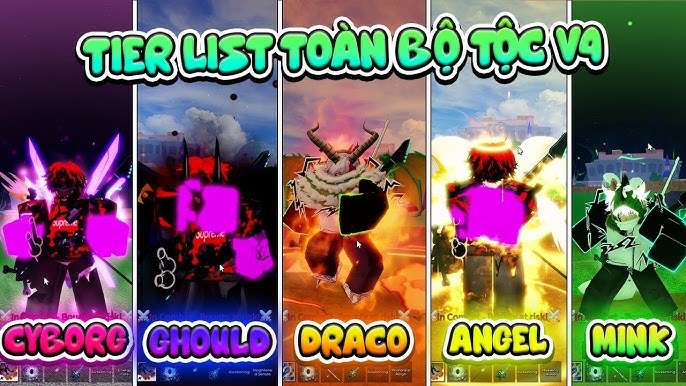 LEVEL MAX GOD + SANGUINE ART + CDK + SGT + MOCHI V2 + 7V4 FG ( 7 Tộc V4 Full Gear )